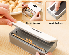 Mini Selladora Térmica Recargable USB-C · Sella y Abre Bolsas
